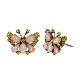 konplott - Ohrstecker - Butterfly Dance pink/orange