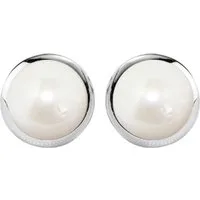 LÖB Perlenohrringe Ohrstecker Perlen Perlenohrringe Perlenohrstecker Rund silber weiß (Geschenke für Frauen Damen Beste Freundin Mutter Mama Ehefrau Oma sie zum Geburtstag Schmuck Sommer, Inkl. Schmuckbox), Damen, Stecker, Rund, Tropfen, Brautschmuck