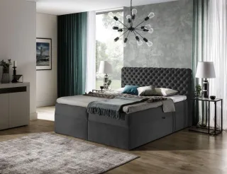 Boxspringbett Schlafzimmerbett WILLIAM 200x200cm in Stoff