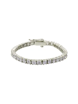 Fashionbox Armband Messing rhodiniert mit Zirkonia weiss 16 cm