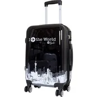 Trendyshop365 Hartschalen-Trolley Fly the World, Koffer mit Motiv, 3 Größen, Zahlenschloss, Polycarbonat, Dehnfalte