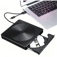 Toomoke Externes DVD-Laufwerk USB 3.0 & USB-C, CD/DVD-Player mit Brenner, DVD-Brenner (Plug & Play für Laptop/PC/Mac, tragbar mit Kabelaufbewahrung, – kompatibel mit Windows & macOS)