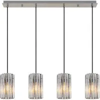 GLOBO LIGHTING Hängeleuchte CAYDEN, ohne Leuchtmittel, Hängeleuchte für Esszimmer & Küche Nickel matt