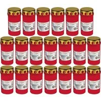 Gut & Günstig Grabkerze 20 Stück Grabkerze Dauerbrenner mit Deckel rot