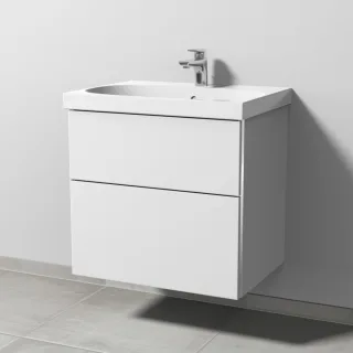 Sanipa 3way Waschtischunterbau zu Geberit Acanto Waschtisch mit 2 Auszügen, Weiß-Soft BR41643