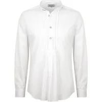 FUCHS Trachtenhemd Trachtenhemd Herren Weiß Slim Fit Wiesn Stehkragen Trachtenmode (1-tlg)