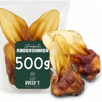 Breers Pet Food Rinderohren getrocknet mit Muschel für Hunde 500 Gramm Hundeleckerlie, Einzelfuttermittel für Hunde für: Hunde, Harter Kauartikel, Leckerli getreidefrei, Hundesnack zuckerfrei