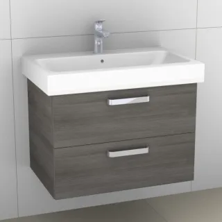 Artiqua 413 Waschtischunterschrank für iCon 124075, 124078 Graphit Struktur quer, 413-WU2L-K02-7098- 413-WU2L-K02-7098-401