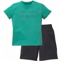 Vivance Pyjama (2 tlg., 1 Stück) Schlafanzug mit Cat Print