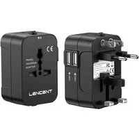 LENCENT Universal Reisestecker für Weltweit 200 Länder - Universalstecker Reiseadapter Standard-USB, USB Typ A zu Stomanschluss bis zu 200 Verschiedenen Ländern, US Plug(Typ A), UK Plug (Typ G), EU Plug (Typ C), AUS Plug (Typ I), USB-Ladestation, Tra
