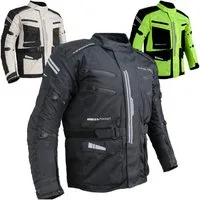 Alpha Speeds Motorradjacke JET PRO, All-Saison Motorradjacke inklusive Protektoren (2026) Abnehmbares Membran + Futter, 7 Belüftungen, 10 Taschen, in Schwarz