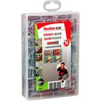 Profi-Box DuoPower + Schrauben, Dübel hellgrau/rot, 160-teilig, mit Schrauben
