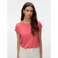Vero Moda Rundhalsshirt VMLAVA PLAIN SS TOP LUREX STRIPE Viskosemischung, loose fit