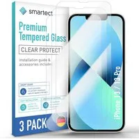 smartect Displayschutzglas Schutzglas Panzerfolie Klar für iPhone 13 / 13 Pro, Set, 3 Stück, Schutzfolie Glasschutz Bildschirm
