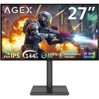 Z-EDGE 27" 144Hz 2K QHD 1440P IPS 1ms Gaming-Monitor (68,58 cm/27 ", 2560 × 1440 px, QHD (2K), 1 ms Reaktionszeit, 144 Hz, IPS, DP & HDMI‑Anschlüsse)