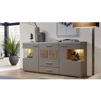 Innostyle Sideboard Sideboard Fun Plus II Kommode basalt Eiche Altholz mit LED