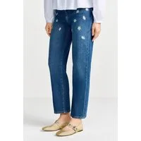 RICHROYAL Relax-fit-Jeans mit hochwertigen Blütenstickereien