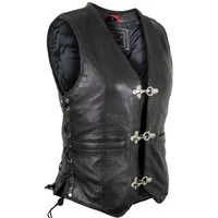 MDM Lederweste Damen Lederweste aus weichem Lamm Leder mit Schnallen