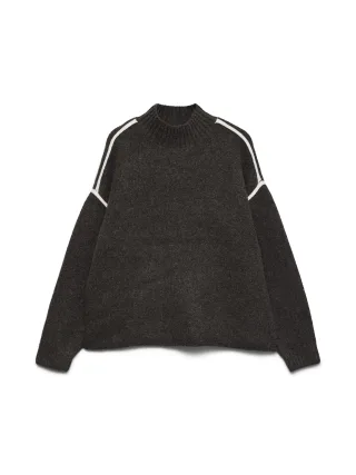 VERO MODA - VMBOOM LS HIGHNECK PIPING PULLOVER NOOS Chocolate Torte - Gr. - XL