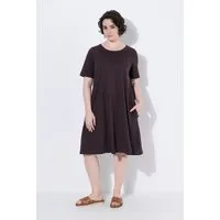 Ulla Popken Jerseykleid Jerseykleid A-Linie Rundhals Halbarm Taschen
