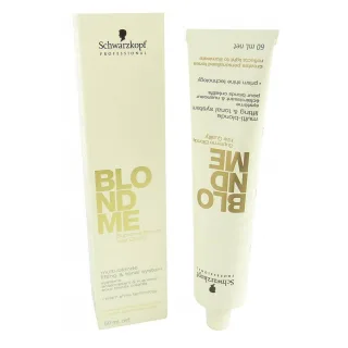 Schwarzkopf BLONDME multi-blond Aufhell und Tonersystem Haar Coloration 60ml  - Blondme W Weißkaschierung+Aufheller Basis Creme / Crème base