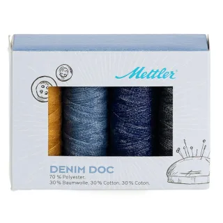 buttinette Jeansnägharn "Denim Doc", 4 Spulen à 100 m