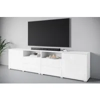 OTTO home Lowboard Kenia, TV-Schrank, 240 cm breit, mit 2 Türen und 4 Schubladen (1 St), Höhenverstellbare Einlegeböden und offene Ablagefächer