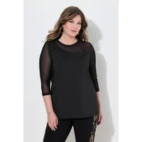 MIAMODA T-Shirt T-Shirt Jersey und Mesh 3/4-Mesh-Ärmel