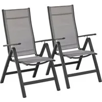MERXX Gartenstuhl Amalfi (Set, 2 St), 2er Set, Alu/beschichtetes Textil, verstellbar