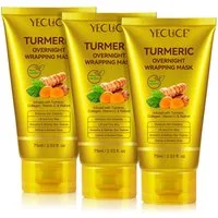 ALIVER Gesichtsmaske Kollagen Nachtmaske Gesicht Wrapping Mask Retinol Vitamin C Kurkuma, 3-tlg., Nachtmaske, Gesichtspflege, Hautpflege, Tumeric