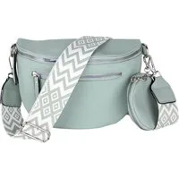 MIRROSI Bauchtasche Damen Taschen, Umhängetasche, Brusttasche, 27x19x9cm Veganes Leder (Schultertasche für jeden Anlass, inkl.1x Münzbeutel), Crossbody Bag, Bohemian gemusterten& verstellbaren Schulterriemen