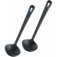 WESTMARK Kochlöffel 2 Suppenkellen/Schöpflöffel, Länge: 31,5 cm, Gentle, Schwarz, Made in Germany, hitzebeständig bis 210°C