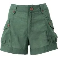 Guru-Shop Hose & Shorts Shorts Boho-chic, kurze Hose Leinenlook - grün alternative Bekleidung