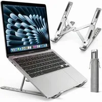 GreenHec Laptop-Ständer Laptop Ständer Aluminium Notebook Halter ergonomisch höhenverstellbar, (bis 17.3 Zoll, Packung, 1x Laptopständer + Tasche, Laptop Stand, faltbar, rutschfest, für MacBook Notebook bis 17 Zoll)