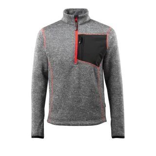 MASCOT Reims Strickpullover mit kurzem Reißverschluss HARDWEAR Grau-meliert S - 50149-951-08-S