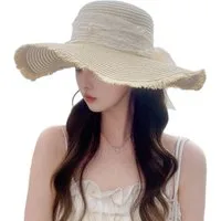 Zaewry Sonnenhut Sommerhut mit breiter Krempe Strandhut Straw hat,faltbar