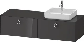 Duravit White Tulip Konsolenwaschtischunterbau wandhängend Graphit Hochglanz 1600x550x408 mm - WT489 WT4890RH1H10010