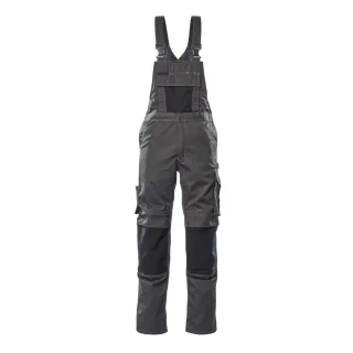 MASCOT Augsburg Latzhose mit Knietaschen UNIQUE Dunkelanthrazit / Schwarz 54 - 12169-442-1809-76C54