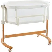 BabyGo Beistellbett Amila, beige white, mit Schaukelfunktion