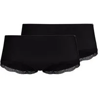 Skiny Panty Classicotton (2er Pack) bequem, basic, mit Spitze, Baumwollmix