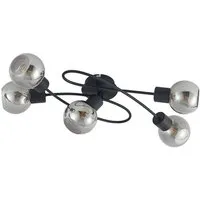 Lindby Deckenleuchten Elaina, Metall, Schwarz IP20, 5 x 8 W LED