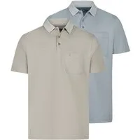 RAGMAN Poloshirt 2er Pack Basic (Spar-Set, 2-tlg) Poloshirt - Baumwolle - Atmungsaktiv - Dezentes Jacquard-Muster