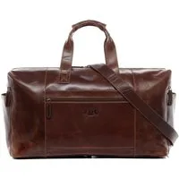 SID & VAIN Reisetasche Leder Weekender Unisex BRISTOL, Echtleder Reisegepäck für Damen & Herren, Sporttasche XL braun-cognac