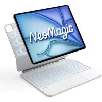 Inateck Magnetische Tastatur Hülle für iPad Air 13‘‘ M4 M3, Pro 13'' M5 M4 iPad-Tastatur (Großes Trackpad,LED Power-Anzeige,Hinterleuchtet, mit Stifthalter)