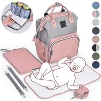 Daliya® Wickeltasche PAKMI Wickelrucksack, Kinderwagentaschen, Mamabag (Set, 5-tlg., Befestigungsriemen), Thermofächer, Schnuller Aufbewahrung, Wickelunterlage, hochwertig