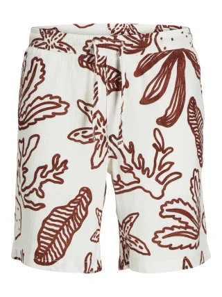 JACK&JONES - JPSTJAIDEN CRINKLE AOP JOGGER SHOR JNR cloud dancer - Gr. - 170
