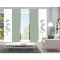 Vision S Schiebegardine BERTO 5er SET (5 St), Paneelwagen, halbtransparent, Schiebevorhang Digidruck 5er Set BERTO