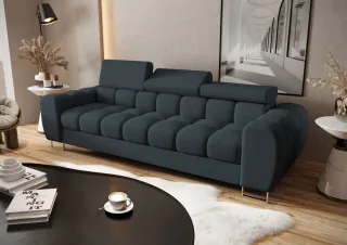 Sofa Designersofa BASTIEN 3-Sitzer in Stoff Moly Graphit