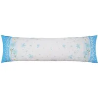Heubergshop Seitenschläferkissenbezug, (1 Stück), Seersucker, 40x145cm, Margerite, Blumen und Blüten in Blau (137/2a)