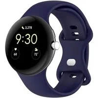 Wigento Smartwatch-Armband Silikon für Google Pixel Watch 4 / 3 45mm Butterfly-Schnalle D-Blau, Silikonarmband mit Butterfly-Schließe für flexible Passform